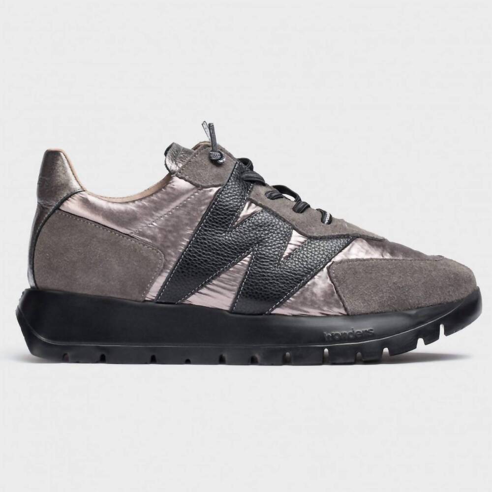 NEW WONDERS women's a-2464 trend shoes in gray metallic